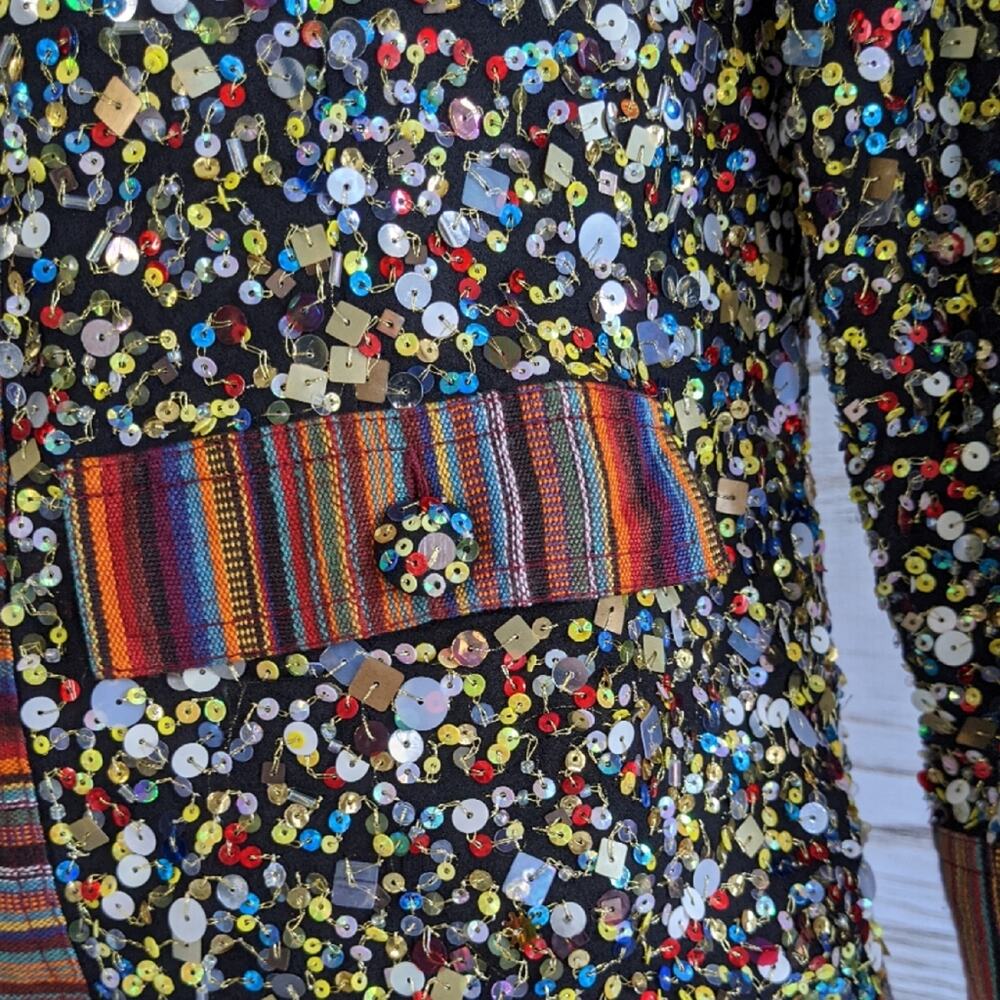 Berek Multicolor Sequin Party Jacket size Medium - image 6